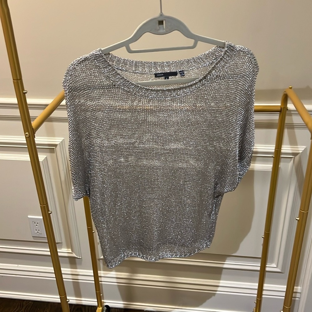 Knit Top Silver Glitter